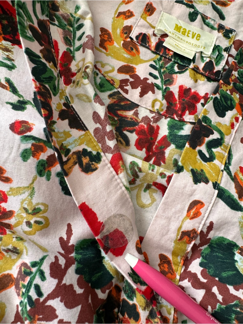 Anthropologie Maeve Somerset Tiered Maxi Dress pink floral Sm Cottage Romantic - Picture 16 of 16